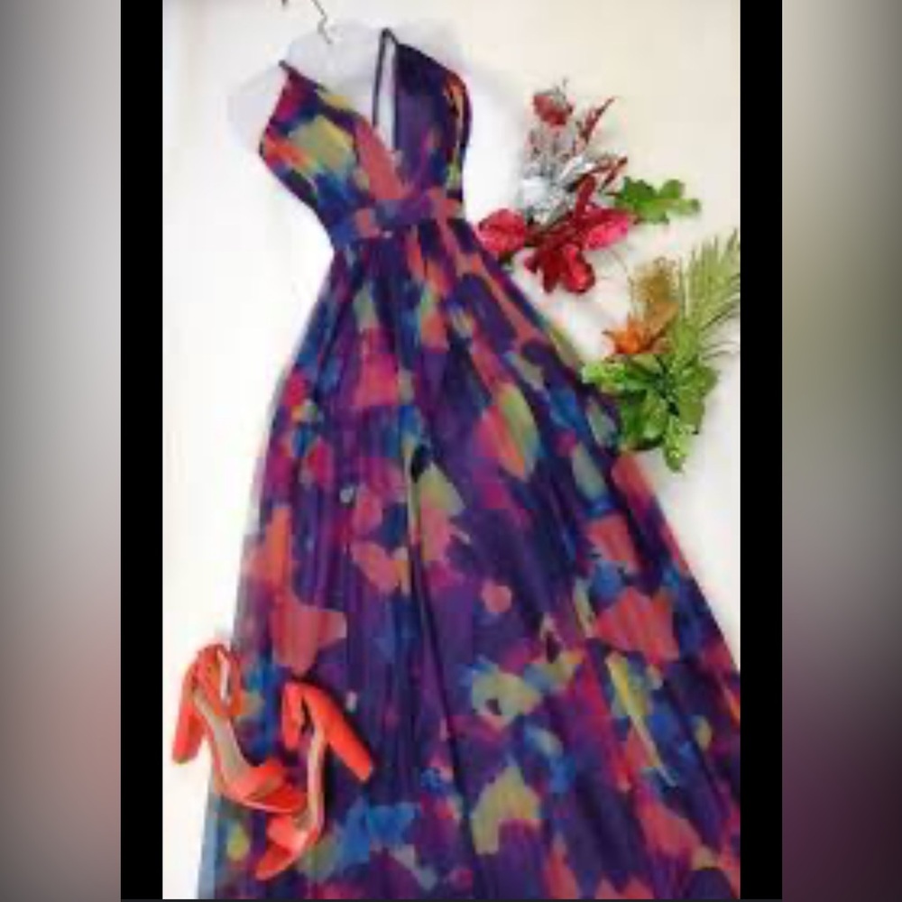 Vibrant Watercolor Maxi Dress